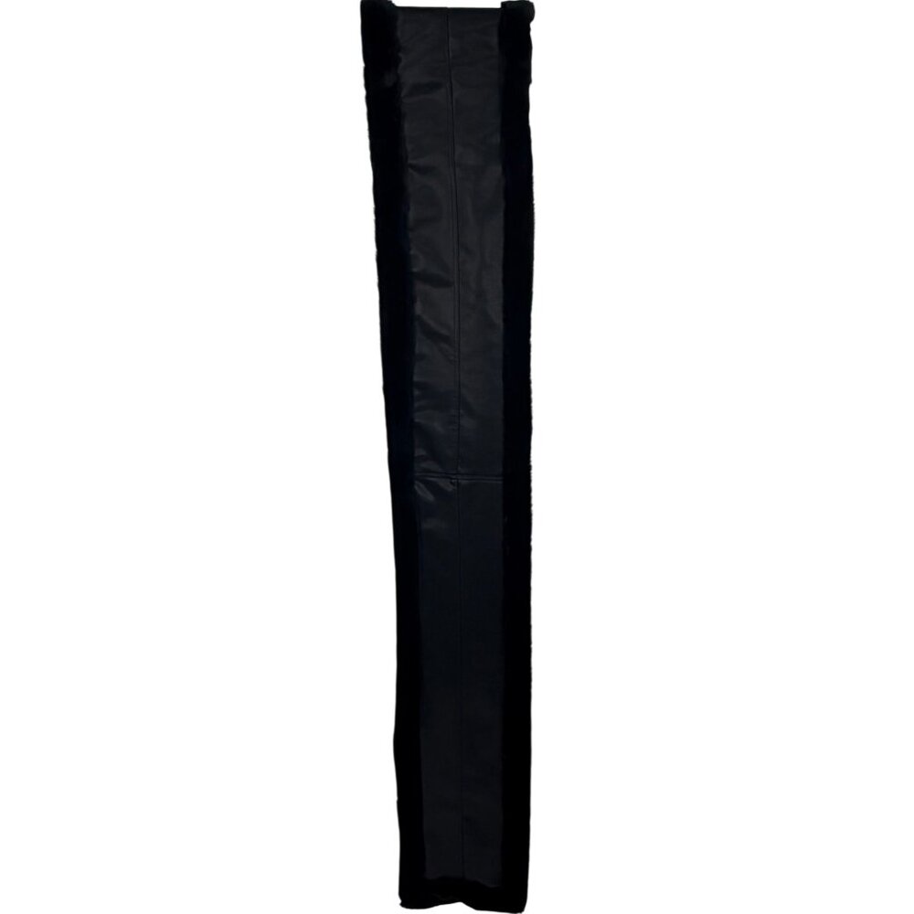 House Of Harlow Black Faux Fur Vegan Leather Reversible Scarf Wrap OS | Mob Wife - Picture 12 of 16